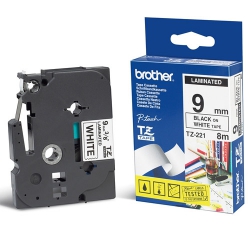 Brother TZE-221 (noir sur blanc) Original 9MM BROTHER PT-11Q