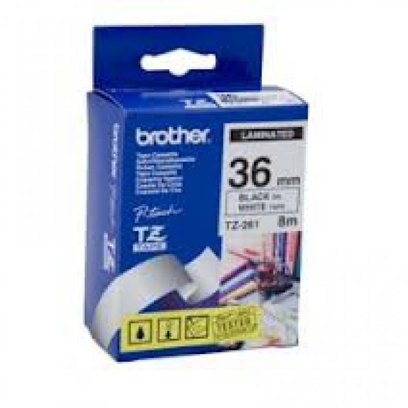 Brother TZE-261 (noir sur blanc) Original 36MM BROTHER PT-9800PCN